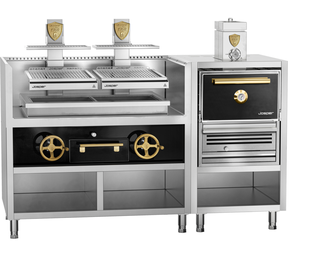 Josper CVJ-50-2-1-PRO-S med HJX-PRO-S80 kulgrillovn og to åbne grillriste