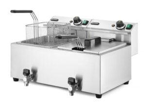 Friture Profi Line med afløbsventil, 2 × 8 l, 16L, 230V/7000W, 605x515x(H)350mm - Billede 3