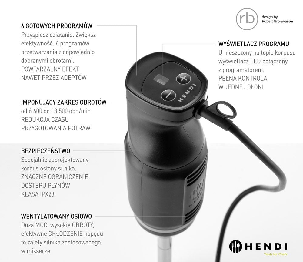 Hendi Blend stavblender, 220-240V/250W, ø71x(H)444mm - Billede 6
