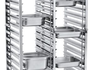 Dobbelt serveringsvogn - 30 x GN 1/1, 740x550x(H)1730mm, 150 kg kapacitet - Billede 2