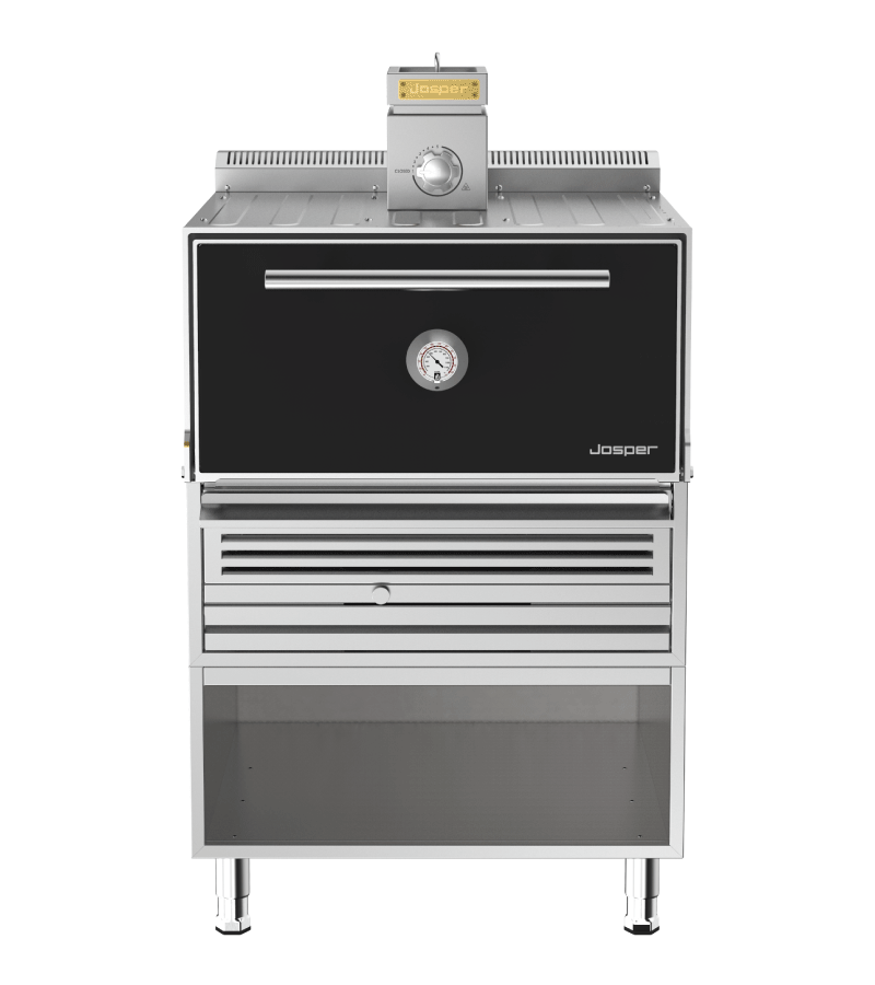 Josper HJX-PRO-L175-T kulfyret grillovn med åbent underbord, set forfra