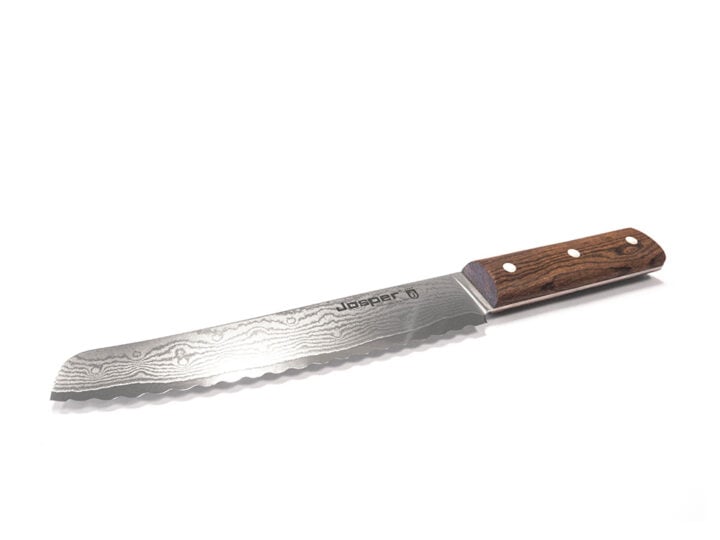Josper brødkniv i damaskusstål med træfarvet greb