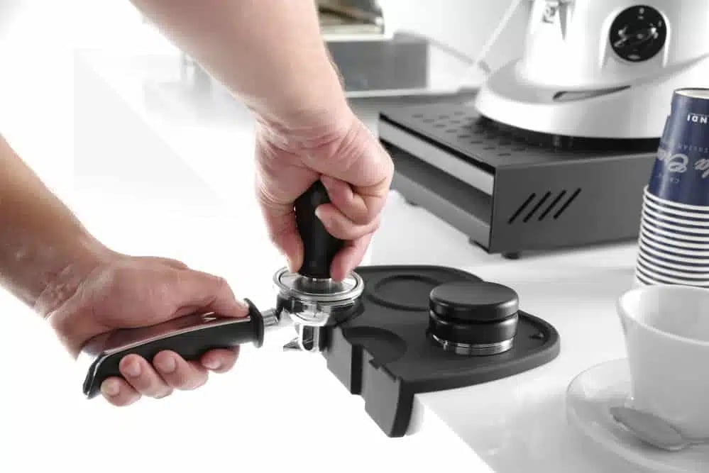 Justérbar kaffetamper, ø58x(h)35mm, silikone med plads til 2 portafiltre - Billede 6