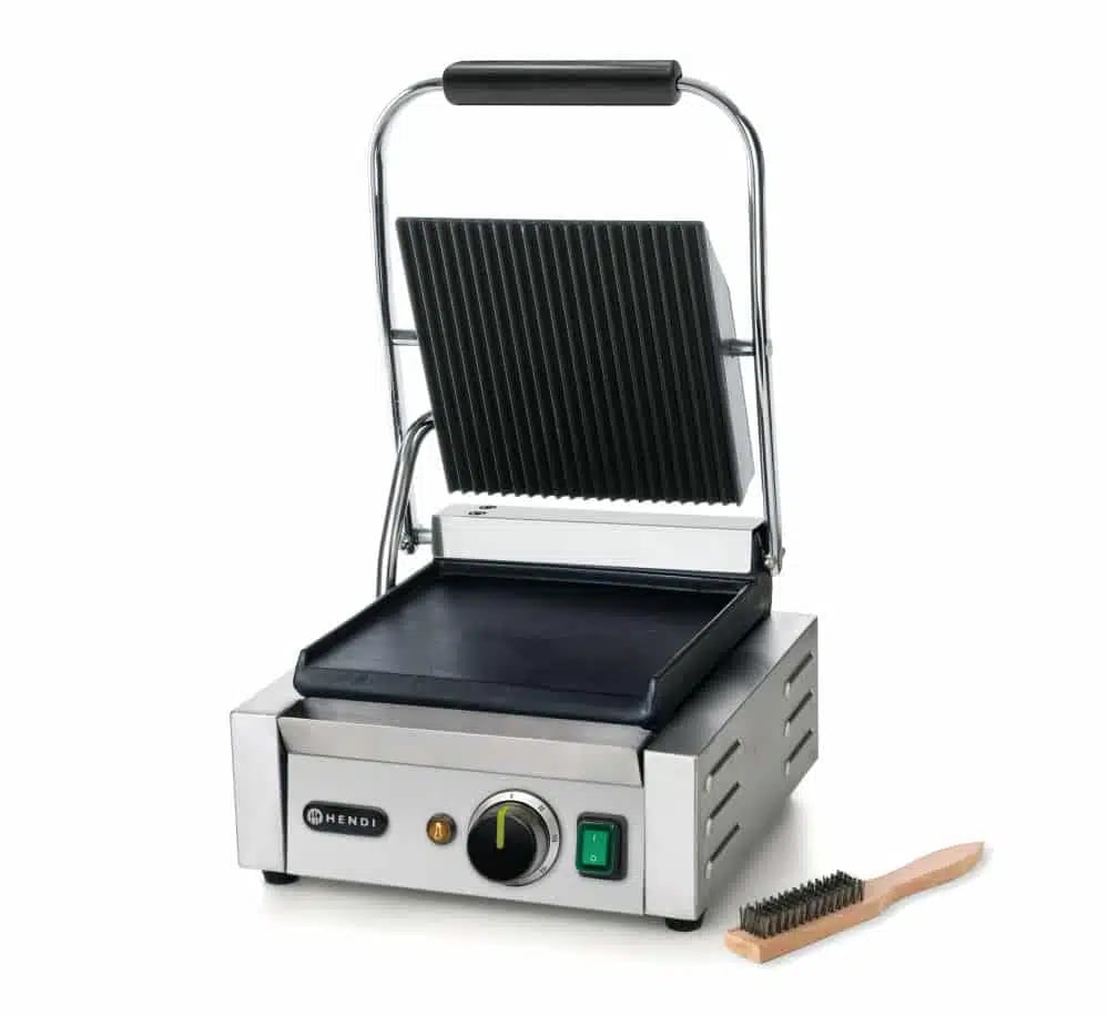 Enkelt kontaktgrill med rillet top og glat bund, 230v/1800w - Billede 6