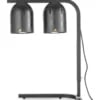 Sort infrarød madvarmer med 2 lamper, 500w