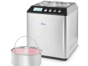 Is-maskine, 230V/180W, 272x315x(H)362mm, ideel til is, sorbet og frossen yoghurt. 2L rustfrit stål beholder. - Billede 2