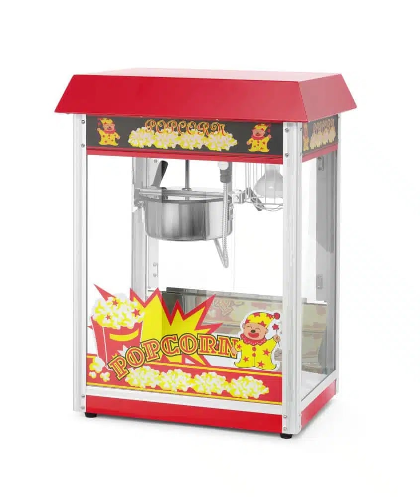 Popcornmaskine, sort, 230V/1500W, 560x420x(H)770mm, robust aluminiumsramme, glasdør, varmebestandige håndtag, belysning indeni, varmebund, cyklustid ca. 2 min. - Billede 6