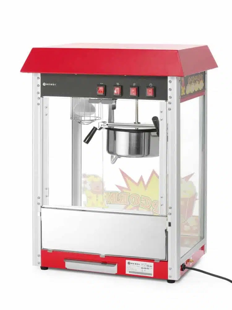 Popcornmaskine, sort, 230V/1500W, 560x420x(H)770mm, robust aluminiumsramme, glasdør, varmebestandige håndtag, belysning indeni, varmebund, cyklustid ca. 2 min. - Billede 7