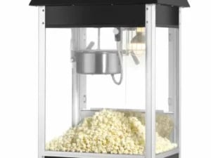 Popcornmaskine, sort, 230V/1500W, 560x420x(H)770mm, robust aluminiumsramme, glasdør, varmebestandige håndtag, belysning indeni, varmebund, cyklustid ca. 2 min. - Billede 3