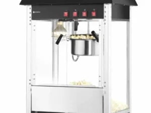 Popcornmaskine, sort, 230V/1500W, 560x420x(H)770mm, robust aluminiumsramme, glasdør, varmebestandige håndtag, belysning indeni, varmebund, cyklustid ca. 2 min. - Billede 2