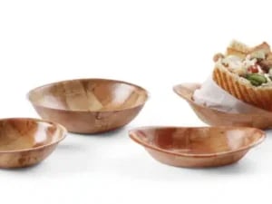 Oval brødkurv i træ, tilf f.eks. pitabrød, 255x190mm - Billede 2