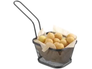 Sorte, stabelbare mini-friturekurve, 130x115x(h)80mm - ikke til madkontakt - Billede 3