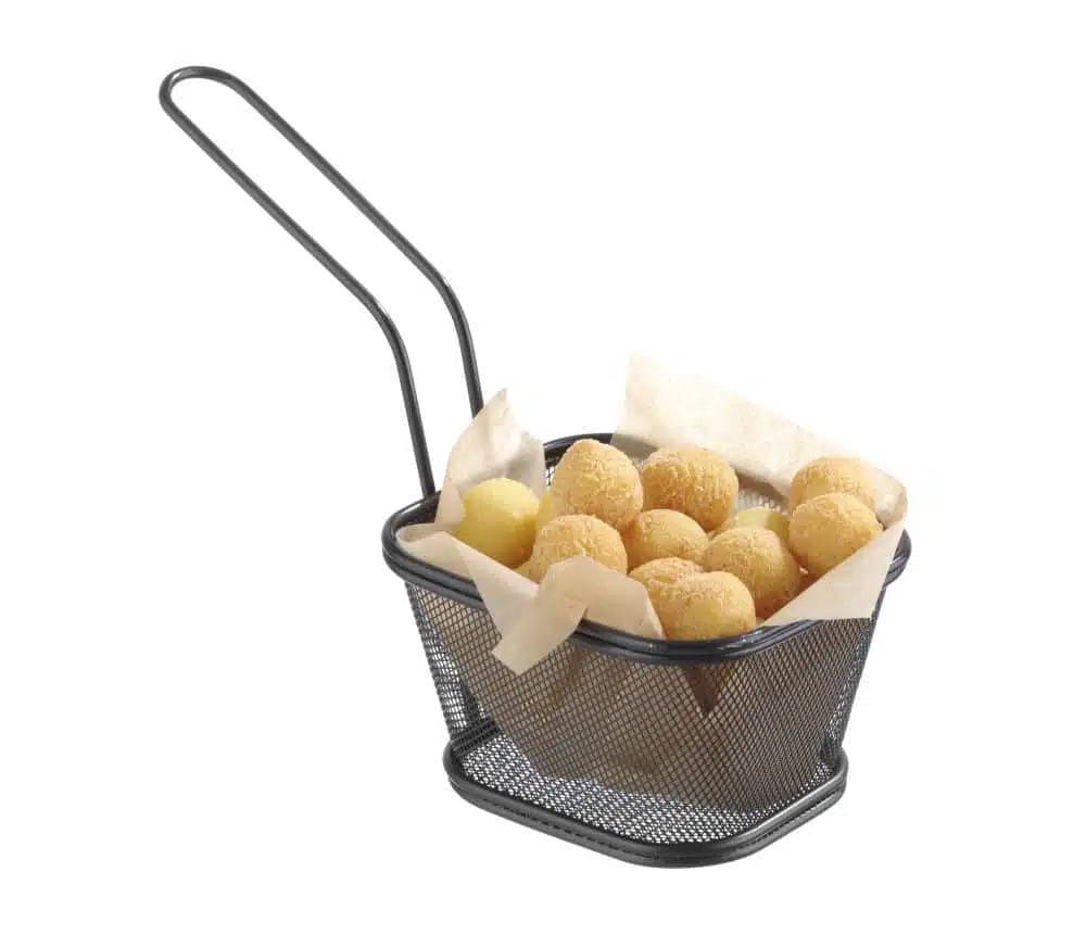 Sorte, stabelbare mini-friturekurve, 130x115x(h)80mm - ikke til madkontakt - Billede 3