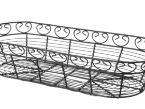Dekorativ aflang kurv med håndtag, 385x160x80mm