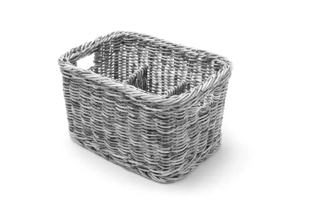 Bestikbakke i lys grå med 4 rum, 260x180x150mm