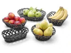 Firkantede kurve med flettede sider i sort, 190x190x80mm, polypropylen - Billede 2