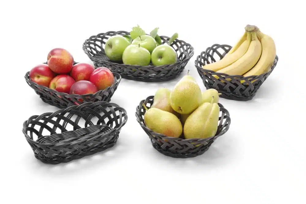 Firkantede kurve med flettede sider i sort, 190x190x80mm, polypropylen - Billede 2
