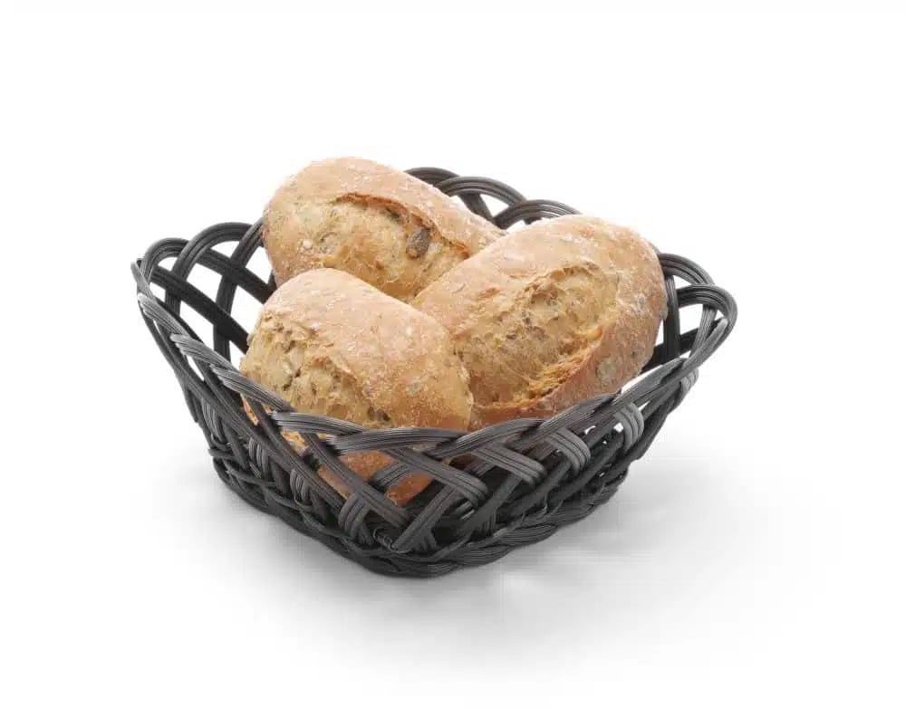 Firkantede kurve med flettede sider i sort, 190x190x80mm, polypropylen - Billede 3