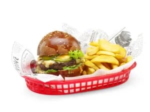 Sorte serveringskurve i fastfood-stil, 6 stk., 275x175x(h)38mm, polyrattan - Billede 6