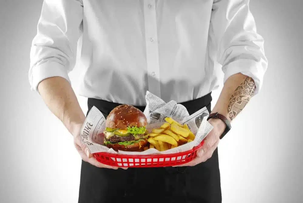 Sorte serveringskurve i fastfood-stil, 6 stk., 275x175x(h)38mm, polyrattan - Billede 7