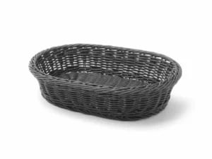 Sort oval brødkurv, 320x230x70mm