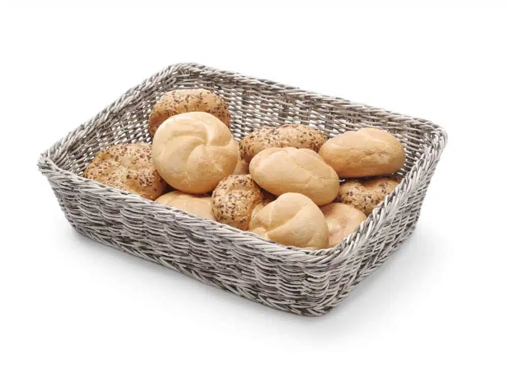 Sort brødkurv med rustfri stålramme, 400x300x120mm - tåler opvaskemaskine - Billede 3