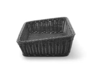 Sort brødkurv med rustfri stålramme, 400x300x120mm - tåler opvaskemaskine - Billede 2