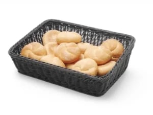 Sort brødkurv med rustfri stålramme, 400x300x120mm - tåler opvaskemaskine - Billede 4