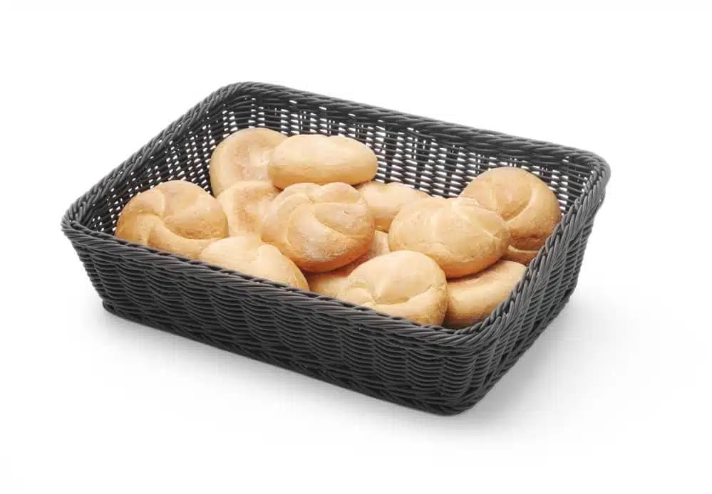 Sort brødkurv med rustfri stålramme, 400x300x120mm - tåler opvaskemaskine - Billede 4