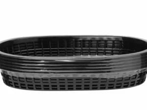 Sorte serveringskurve i fastfood-stil, 6 stk., 275x175x(h)38mm, polyrattan - Billede 5