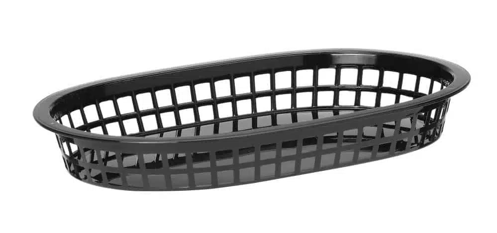 Sorte serveringskurve i fastfood-stil, 6 stk., 275x175x(h)38mm, polyrattan - Billede 3