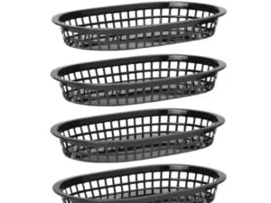 Sorte serveringskurve i fastfood-stil, 6 stk., 275x175x(h)38mm, polyrattan - Billede 4