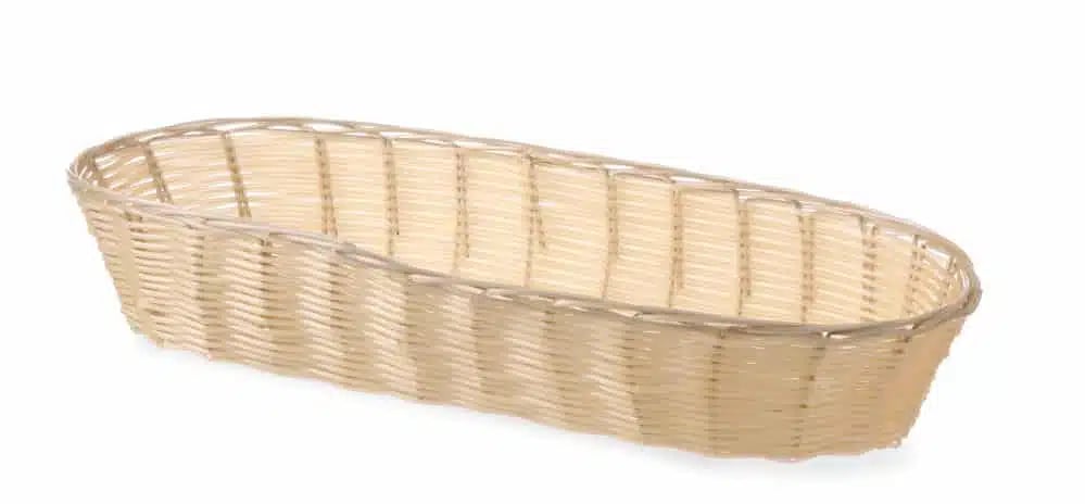 Oval brødkurv med rustfrit stålramme, 375x140x70mm, flere farver