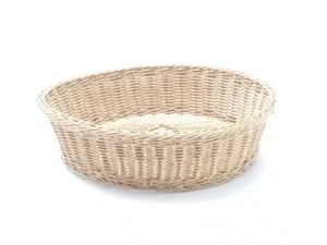Rund brødkurv i beige, ø400x(h)90mm, robust polyrattan