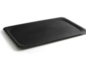 Sort, rektangulær polyester bakke, skridsikker, gn 1/1, 325x530mm.