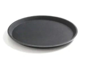 Sort rundt non-slip polyester bakke, ø500x(h)22mm.
