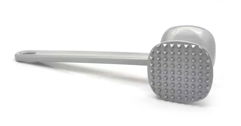 Kødmørnerhammer, Hendi, (L)260mm. Fast greb. Pigget overflade til svine- og oksekød. Glatt overflade til fisk og fjerkræ.