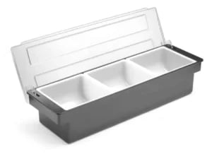 Sort condiment holder med 3 beholdere til bar - Billede 3