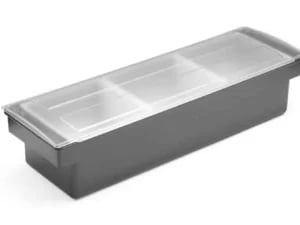 Sort condiment holder med 3 beholdere til bar - Billede 4
