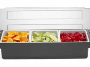 Sort condiment holder med 3 beholdere til bar - Billede 5