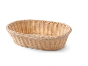 Ovalt brødkurv med rustfrit stål wireforstærkning, 380x270x90mm
