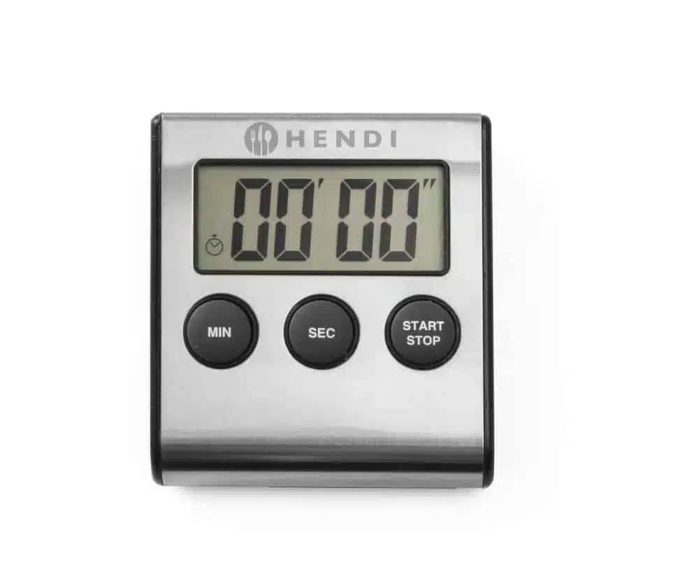 Digitalt køkkenur, 65x70x17mm, med stand og magnet, tæller ned fra 99 min. 59 sek.
