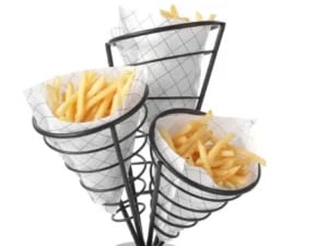 Sort serveringsstativ til 3 poser chips, 270x270x(h)280mm - Billede 5
