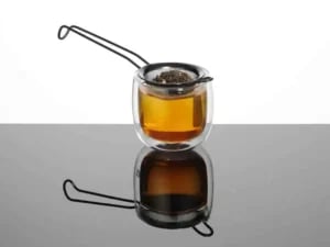 Sort bar strainer i rustfrit stål - perfekt til drinks og bagværk - Billede 2