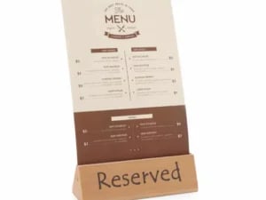 Reserveret bord skilt i holdbart træ, 152x44x44mm med stor håndtag - Billede 3