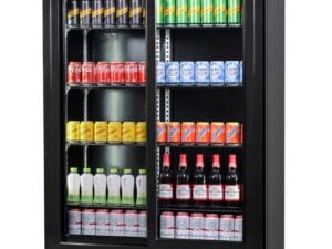Combisteel - KØLESKAB MED SKYDEDØRE I GLAS BEZ-780 SL SORT - Billede 6