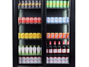 Combisteel - KØLESKAB MED SKYDEDØRE I GLAS BEZ-780 SL SORT - Billede 7
