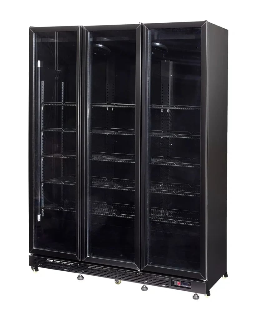 Combisteel - KØLESKAB 3 GLASDØRE SORT NAP-1200 - Billede 2