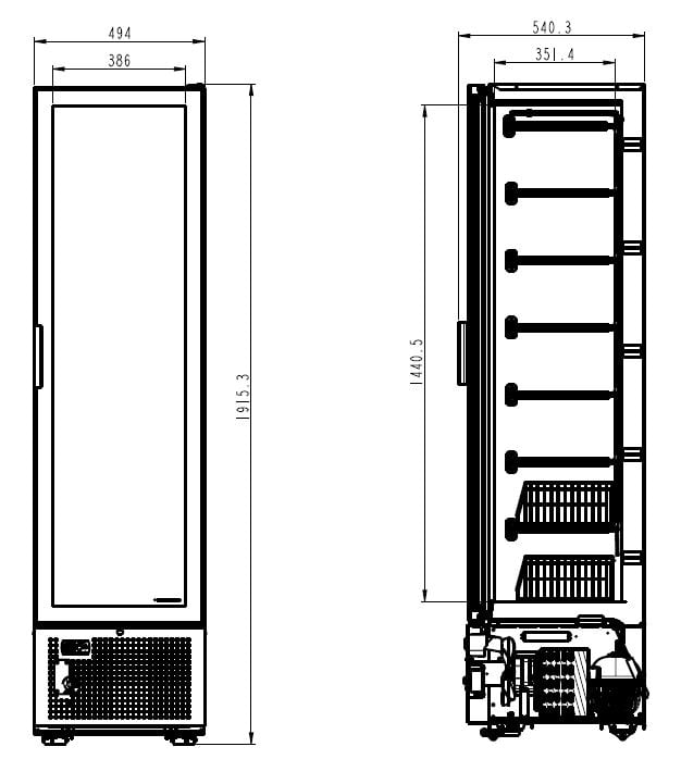 Combisteel - FRYSER 1 GLASDØR 221L - Billede 2