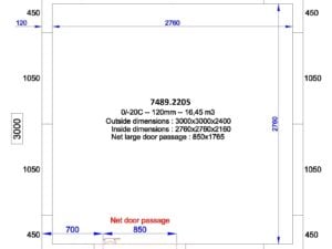 Combisteel - KØLE- OG FRYSEKAMMER 3000x3000x2400 - 120 MM *TRANSPORT PÅ FORESPØRGSEL* - Billede 2